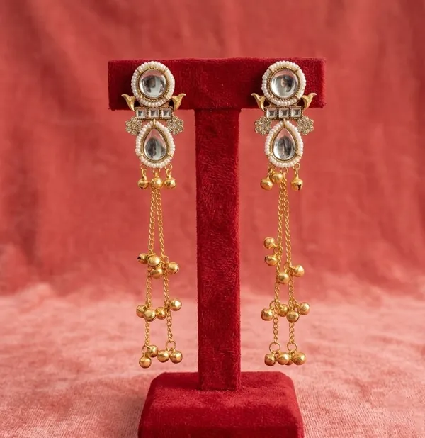 Gold_Tone_Stone_Embellished_Long_Drop_Earrings_For_Women