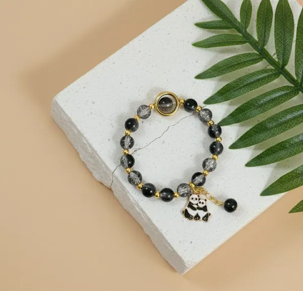 Black_Beaded_Panda_Charm_Bracelet_For_Women