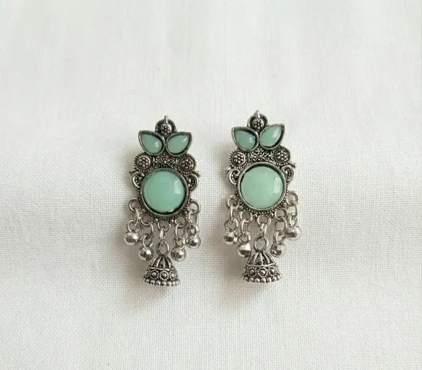 Green_Oxidised_Metal_Floral_Jhumka_Earrings_For_Women