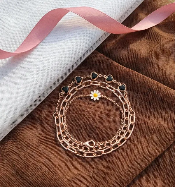 Rose_Gold_Tone_Layered_Heart_Daisy_Charm_Bracelet_Set_For_Women