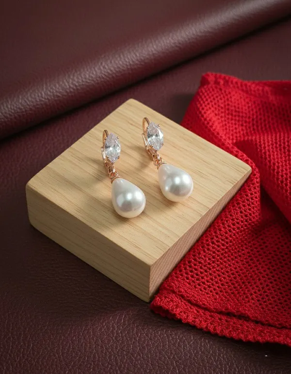 Rose_Gold_Crystal_Pearl_Teardrop_Drop_Earrings_For_Women