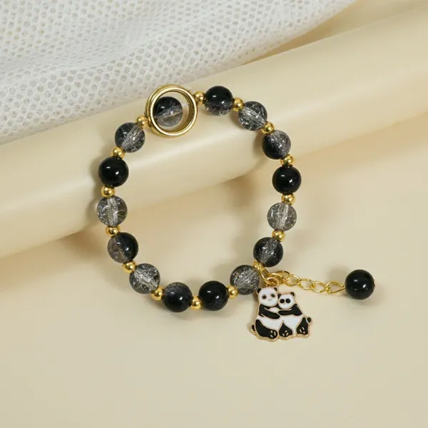 Black_Beaded_Panda_Charm_Bracelet_For_Women
