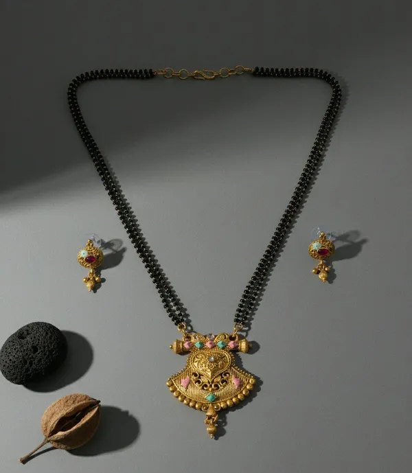 Gold_Tone_Beaded_Mangalsutra_Necklace_Set_For_Women