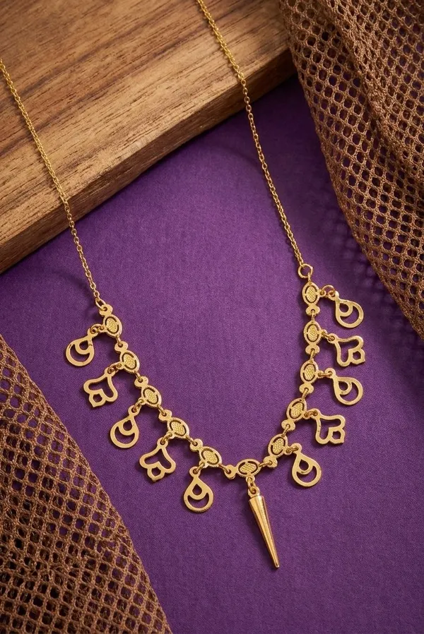 Gold_Tone_Charm_Collar_Necklace_For_Women