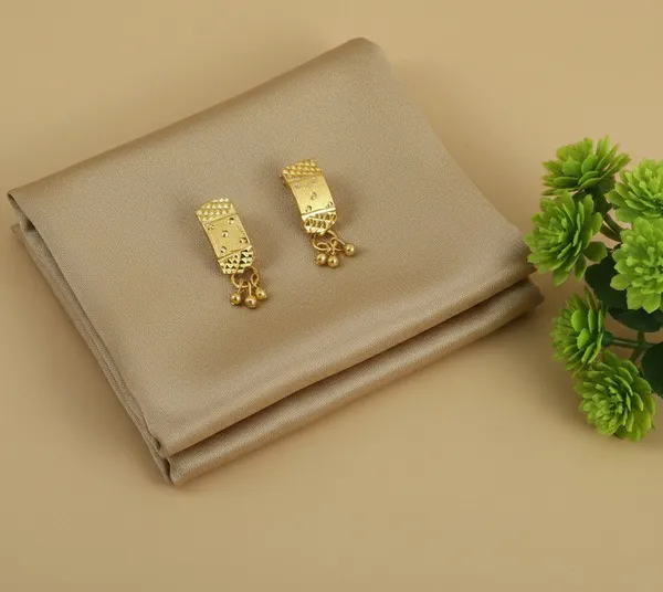 Rose_Gold_Tone_Textured_Rectangular_Drop_Earrings_For_Women