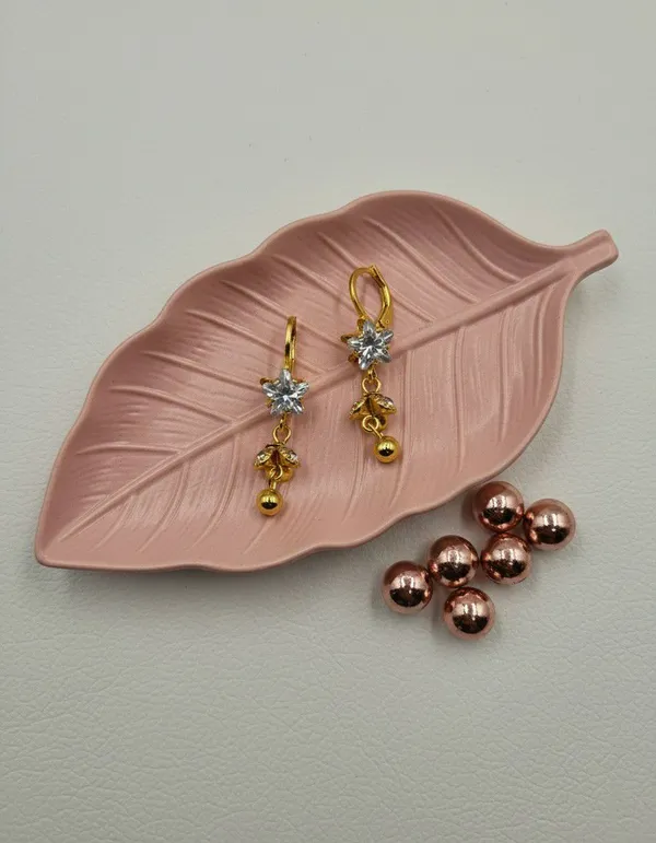 Gold_Tone_Floral_Bead_Drop_Earrings_For_Women