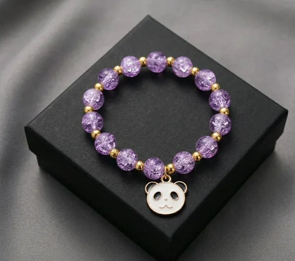 Purple_Beaded_Panda_Charm_Bracelet_For_Women
