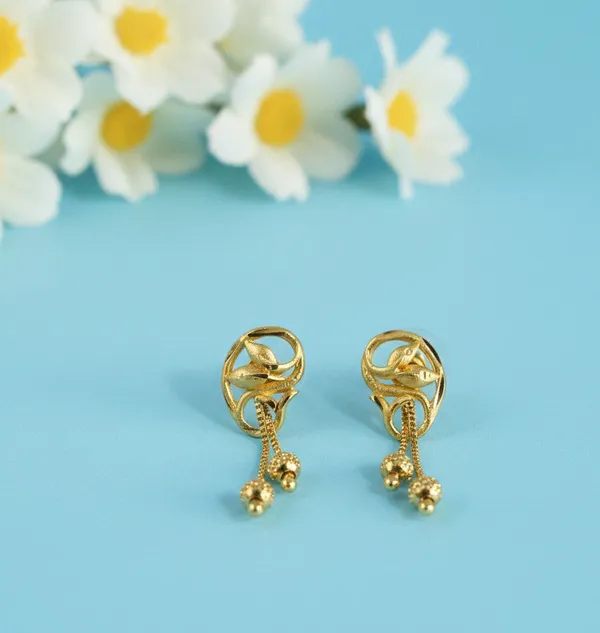 Gold_Tone_Layered_Chain_Drop_Earrings_For_Women