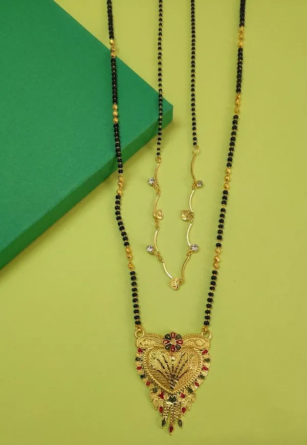 Black_Beaded_Gold_Tone_Floral_Mangalsutra_Necklace_For_Women