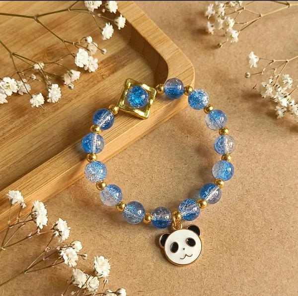 Blue_Beaded_Panda_Charm_Bracelet_For_Women