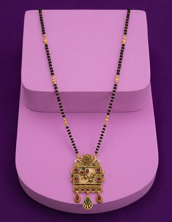 Black_Beaded_Gold_Tone_Stone_Mangalsutra_Necklace_For_Women