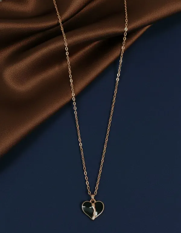 Gold_Tone_Dark_Heart_Pendant_Necklace_For_Women