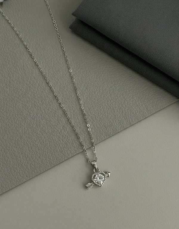 Silver_Tone_Heart_Arrow_Stone_Pendant_Necklace_For_Women