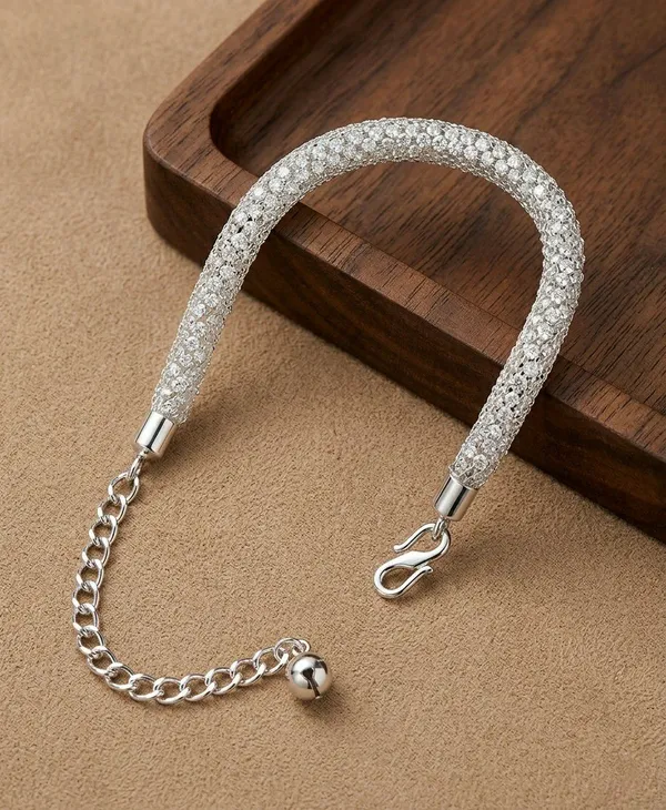 Silver_Tone_Mesh_Chain_Anklet_For_Women