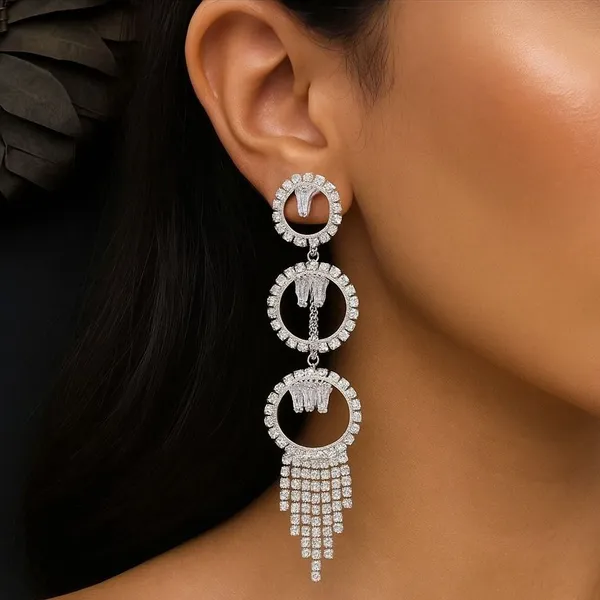 Silver_Tone_Rhinestone_Multi_Tier_Drop_Earrings_For_Women