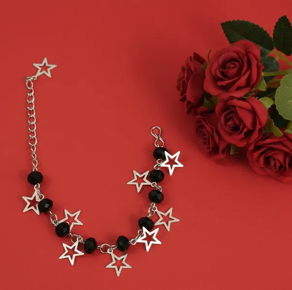 Black_Beaded_Star_Charm_Anklet_For_Women