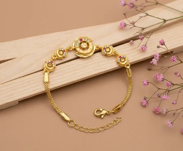 Gold_Tone_Stone_Studded_Charm_Chain_Bracelet_For_Women