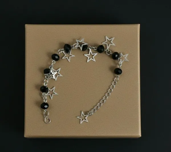 Black_Beaded_Star_Charm_Anklet_For_Women