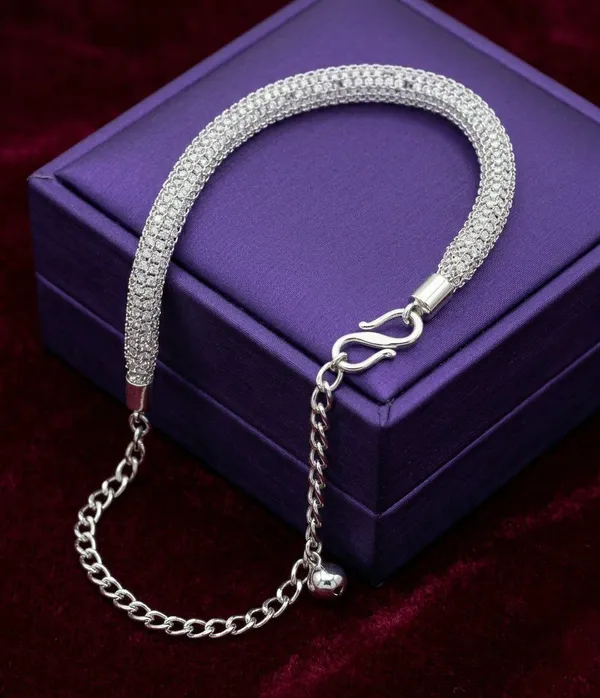 Silver_Tone_Mesh_Chain_Anklet_For_Women