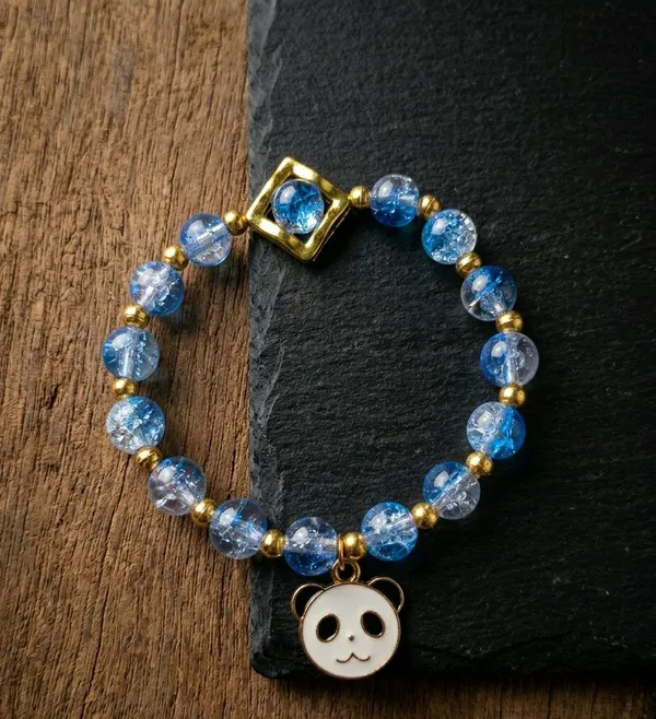 Blue_Beaded_Panda_Charm_Bracelet_For_Women