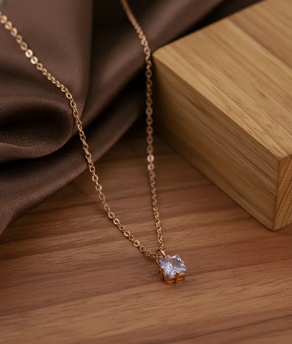 Rose_Gold_Tone_Square_Stone_Pendant_Necklace_For_Women