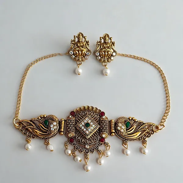 Gold_Tone_Peacock_Motif_Traditional_Necklace_Set_For_Women