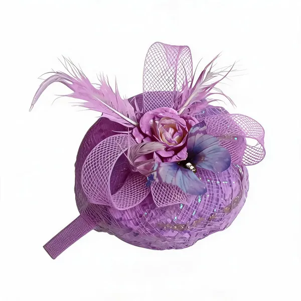 Purple_Net_Floral_Feather_Hairband_For_Kids