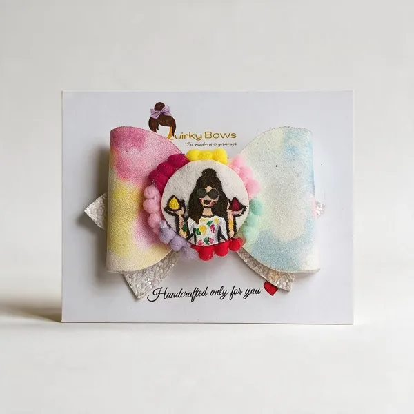 Multicolor_Glitter_Pom_Pom_Bow_Hair_Clips_For_Kids