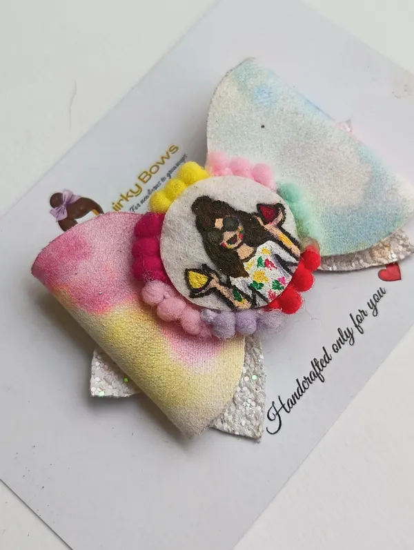 Multicolor_Glitter_Pom_Pom_Bow_Hair_Clips_For_Kids