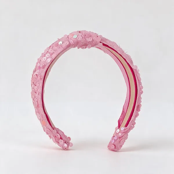 Pink_Sequin_Embellished_Fabric_Headband_For_Kids