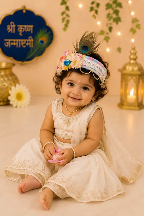 White_Sequin_Traditional_Krishna_Costume_For_Kids