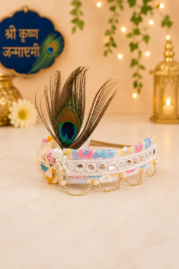 White_Sequin_Traditional_Krishna_Costume_For_Kids