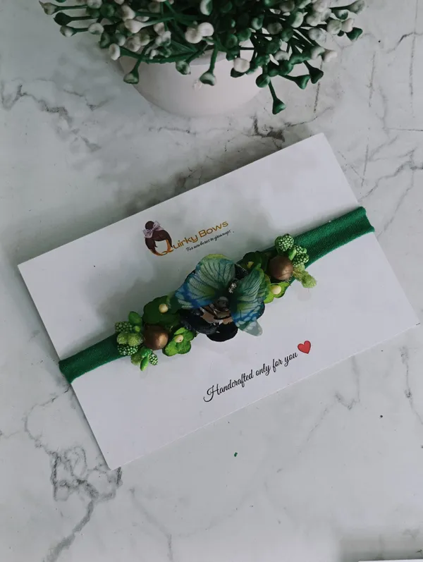 Green_Silk_Floral_Headband_For_Girls