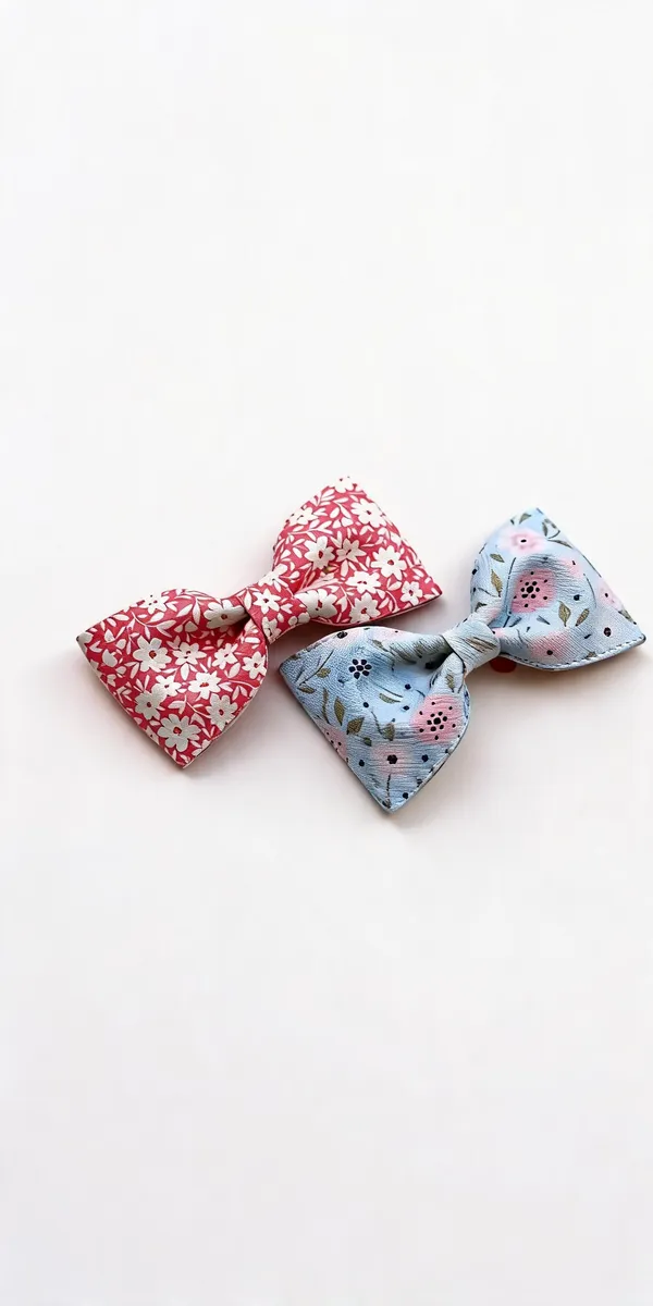 Pink_Blue_Floral_Fabric_Bow_Hair_Accessory_For_Kids