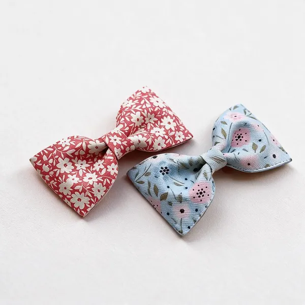 Pink_Blue_Floral_Fabric_Bow_Hair_Accessory_For_Kids
