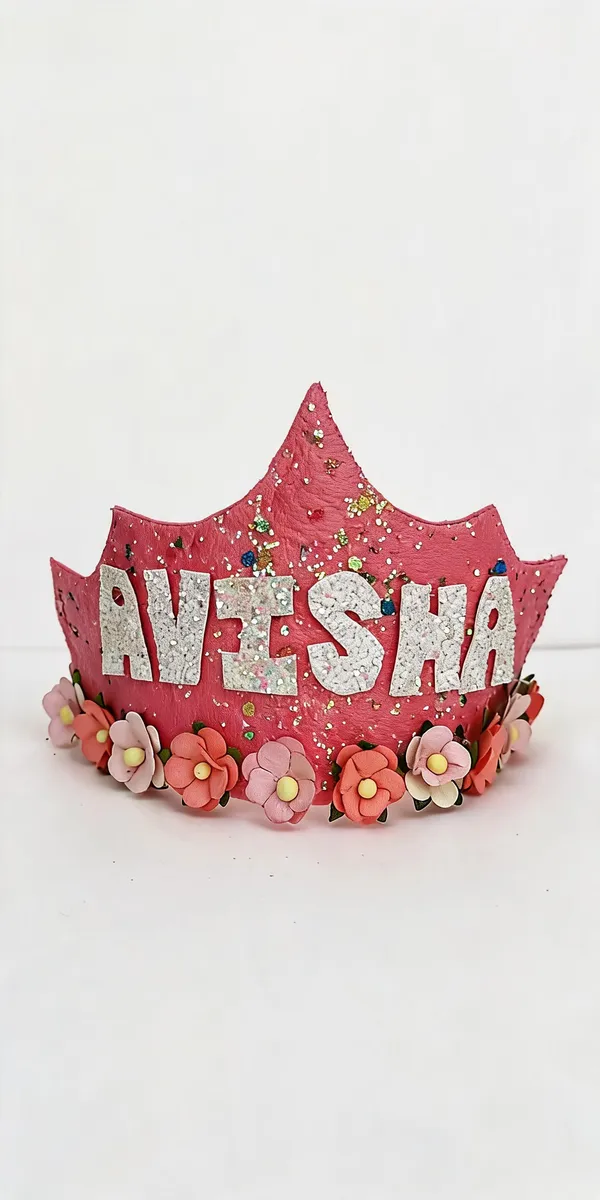 Pink_Glitter_Floral_Crown_For_Kids