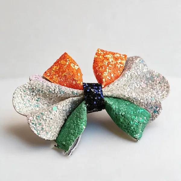 Tricolour_Sequin_Layered_Hair_Bow_For_Kids