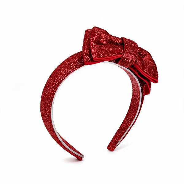 Red_Polyester_Glitter_Bow_Headband_For_Girls
