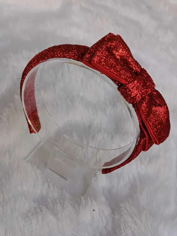 Red_Polyester_Glitter_Bow_Headband_For_Girls