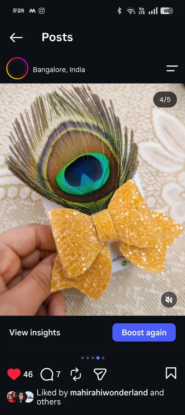 Multicolor_Glitter_Bow_Peacock_Feather_Hair_Clip_For_Kids
