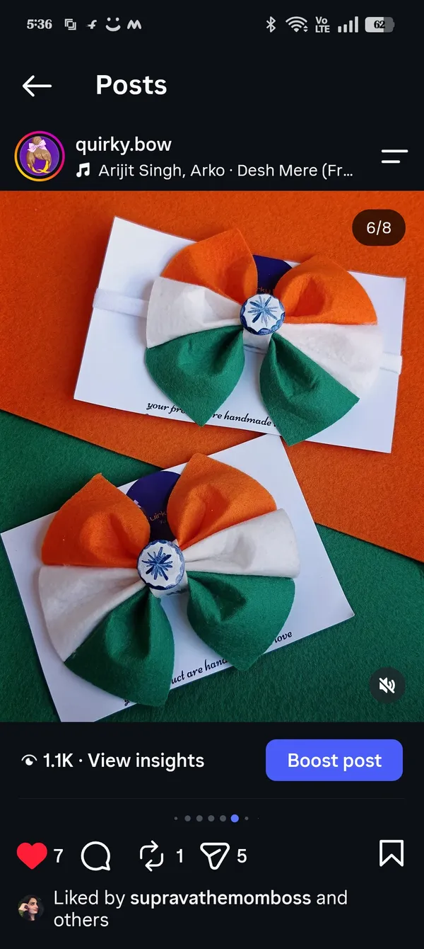 Tricolour_Felt_Handmade_Hair_Bow_For_Girls_Set_of_2
