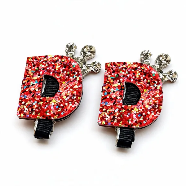 Red_Leather_Glitter_Decorative_Hair_Bow_Clip_For_Girls_Pack_Of_2