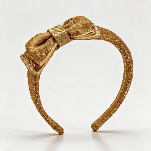 Gold_Glitter_Polyester_Bow_Headband_For_Girls