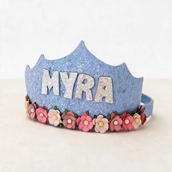 Blue_Glitter_Floral_Crown_Headband_For_Kids