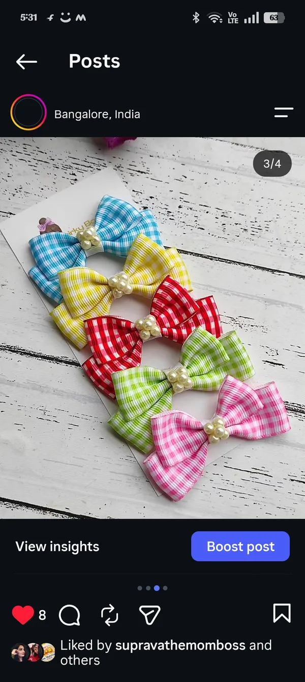 Multicolor_Ribbon_Gingham_Check_Hair_Bow_For_Kids_Pack_Of_5