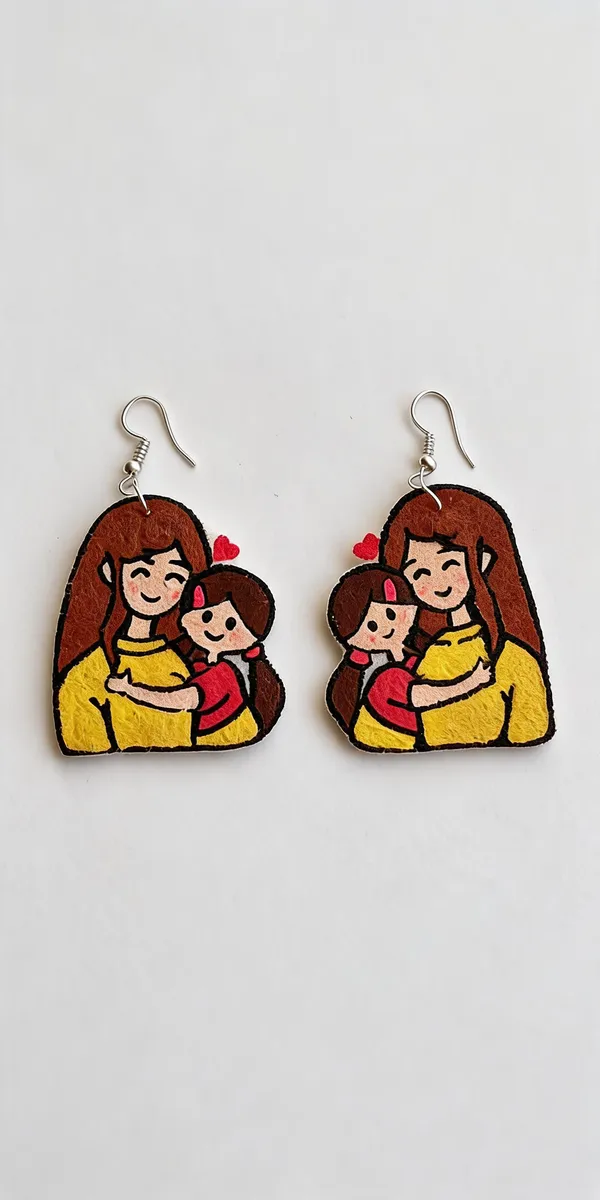 Multicolor_Felt_Hand_Painted_Earrings_For_Women_Set_Of_2