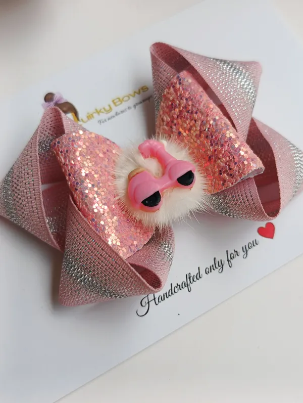 Pink_Glitter_Handmade_Bow_Hair_Accessory_For_Kids