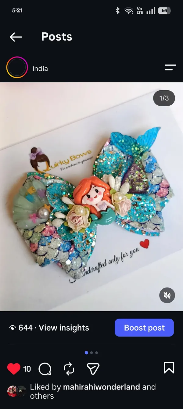 Turquoise_Sequin_Floral_Applique_Layered_Hair_Bow_For_Kids