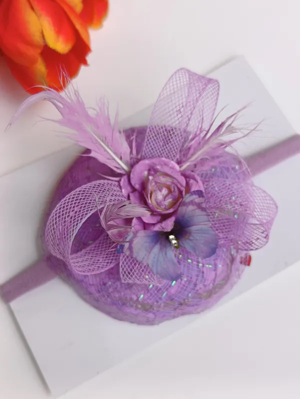 Purple_Net_Floral_Feather_Hairband_For_Kids