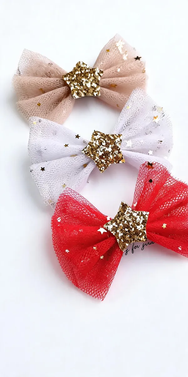 Multicolor_Tulle_Sequin_Star_Hair_Bow_Set_For_Kids_Set_Of_3
